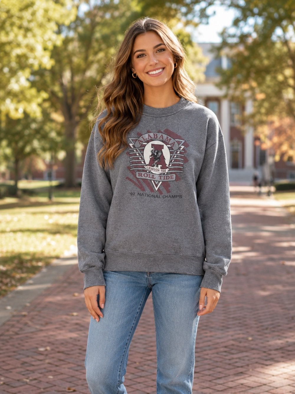 Vintage 90s Alabama Crimson Tide 1992 National Champs Crewneck Sweatshirt Large
